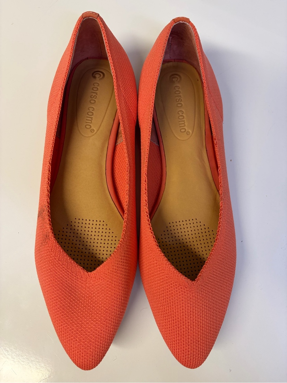 Corso Como Coral Pointed Knit Flats